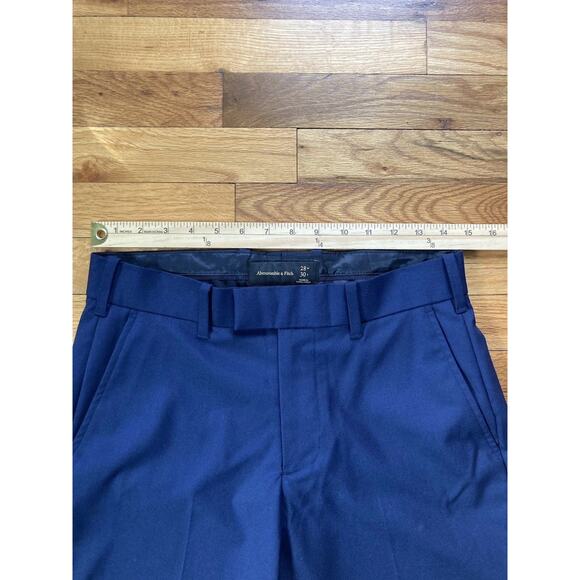 Abercrombie And Fitch A&F The Collin’s Slim Suit Pants 28x30 Deep Navy Preppy - Picture 4 of 9